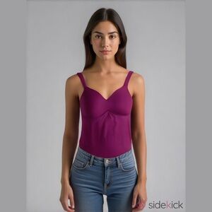 Rhonda Shear PINK Stretch Molded
Cup Tank Cami Camisole Size Small NWT